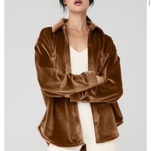 Alo yoga ribbed velour mountain side whacked cinnamon brown S